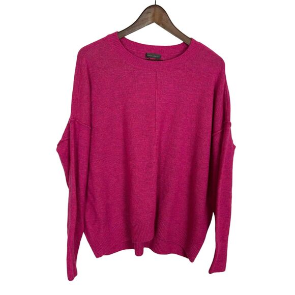 Vince Camuto Barbie Pink Soft Knit Boxy Oversize Sweater Women's Medium - Picture 2 of 6